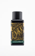 Load image into Gallery viewer, A bottle of 30ml Diamine Green Black fountain pen ink, in front of a white background.
