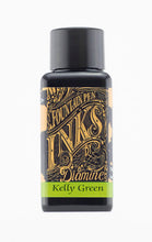 Load image into Gallery viewer, A bottle of 30ml Diamine Kelly Green fountain pen ink, in front of a white background.
