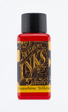 Load image into Gallery viewer, A bottle of 30ml Diamine Sunshine Yellow fountain pen ink, in front of a white background.
