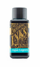 Load image into Gallery viewer, A bottle of 30ml Diamine Aqua Lagoon fountain pen ink, in front of a white background.

