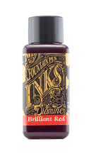 Load image into Gallery viewer, A bottle of 30ml Diamine Brilliant Red fountain pen ink, in front of a white background.

