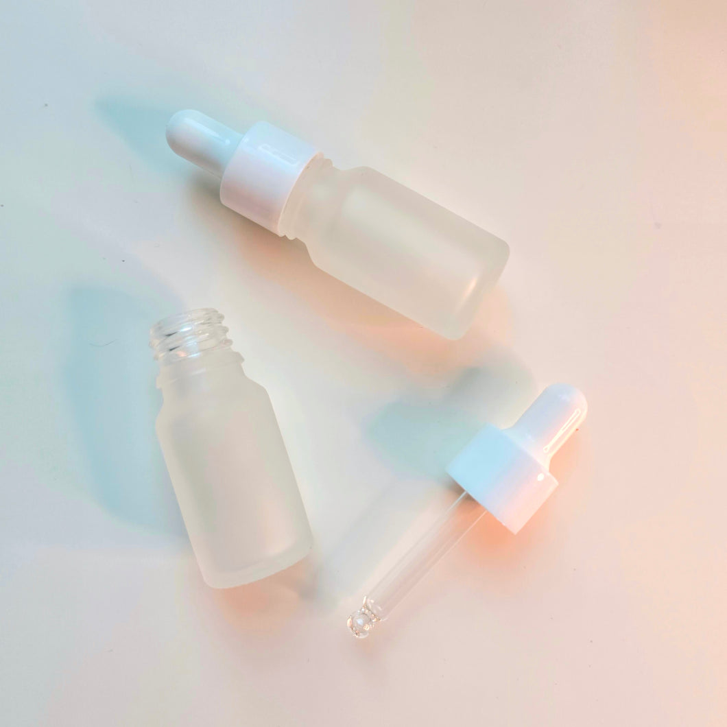 10ml Frosted Glass Dropper Bottle & Pipette - Individual Bottle