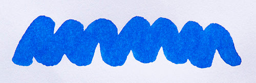 A colour swatch of Diamine Washable Blue fountain pen ink.
