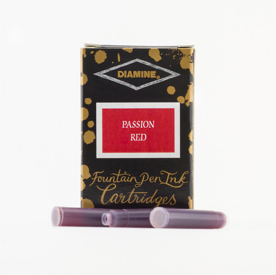 Diamine Fountain Pen Ink Cartridges - Passion Red
