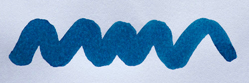 A colour swatch of Diamine Kensington Blue fountain pen ink.