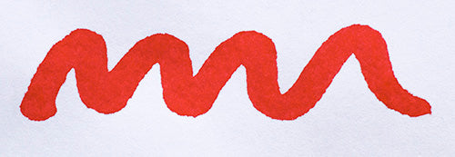 A colour swatch of Diamine Passion Red fountain pen ink.