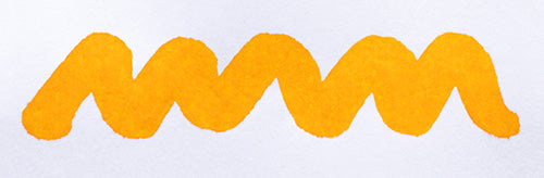 A colour swatch of Diamine Sunshine Yellow fountain pen ink.