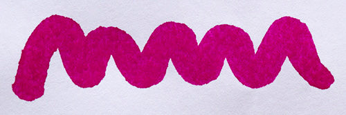 A colour swatch of Diamine Deep Magenta fountain pen ink.