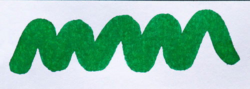 A colour swatch of Diamine Woodland Green fountain pen ink.