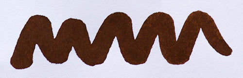 A colour swatch of Diamine Chocolate Brown fountain pen ink.