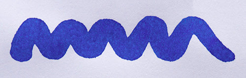 A colour swatch of Diamine Royal Blue fountain pen ink