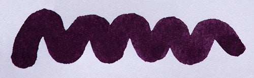 A colour swatch of Diamine Damson fountain pen ink.