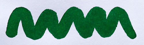 A colour swatch of Diamine Sherwood Green fountain pen ink.