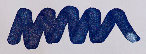 A colour swatch of Diamine Blue Pearl shimmering fountain pen ink.