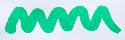 A colour swatch of Diamine Soft Mint fountain pen ink.