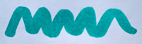 A colour swatch of Diamine Aqua Lagoon fountain pen ink.